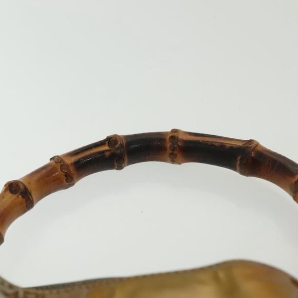 GUCCI Bamboo Hand Bag Patent Leather Beige Gold 001 1014 1638 0 - Picture 8 of 16